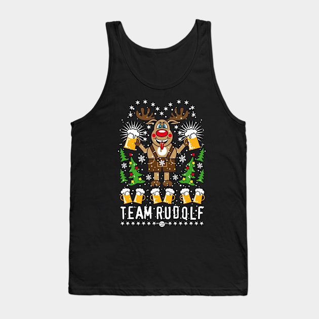 107 Team German Reindeer Rudolph Beer Merry Christmas Tree Tank Top by Margarita7